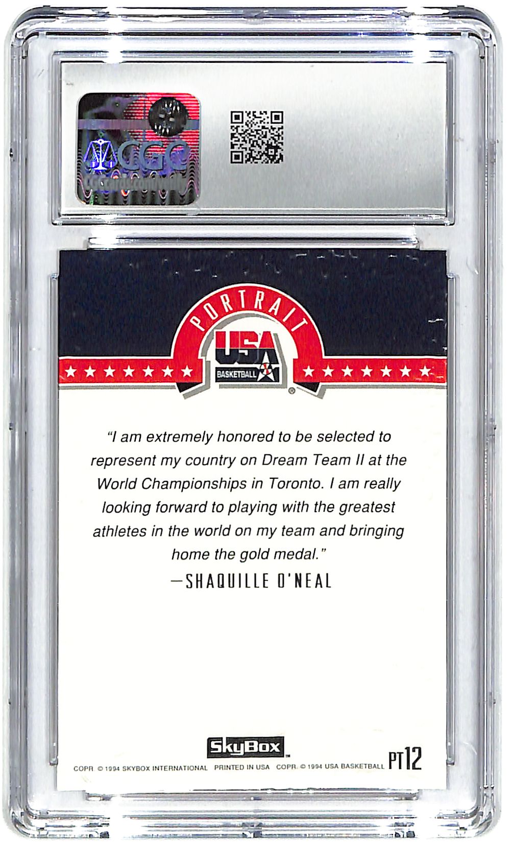 1994 Shaquille O'Neal Skybox USA Portraits #PT12 CGC Mint 9
