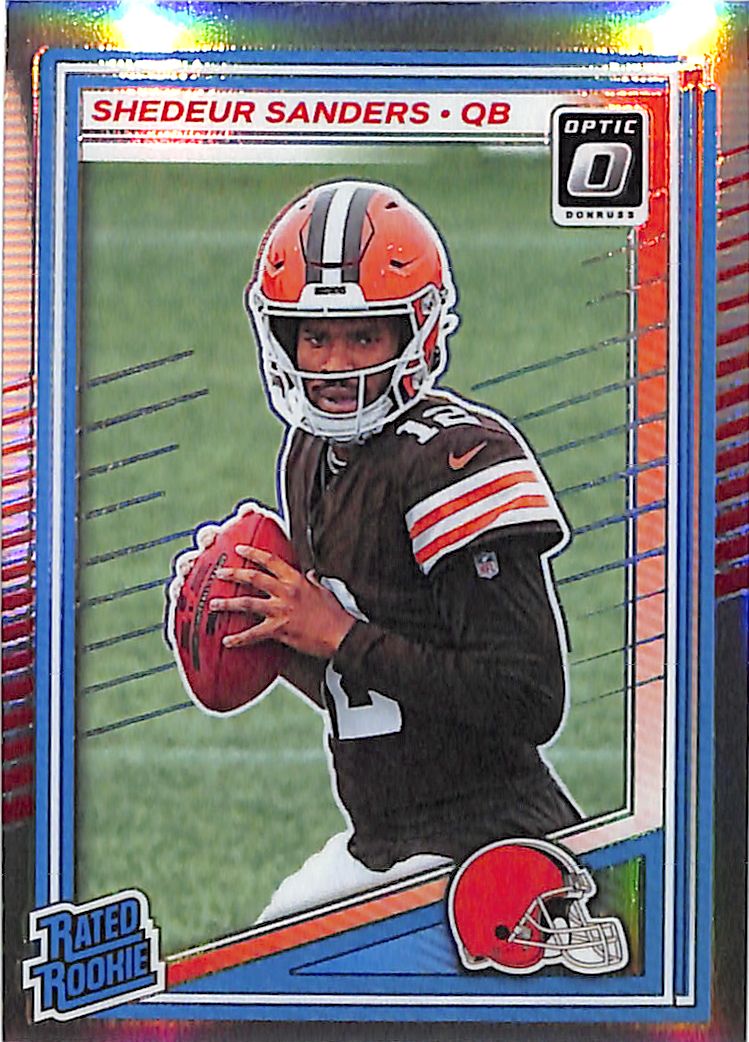 2025 Donruss Optic Shedeur Sanders Rated Rookie RC Holo #203 Browns