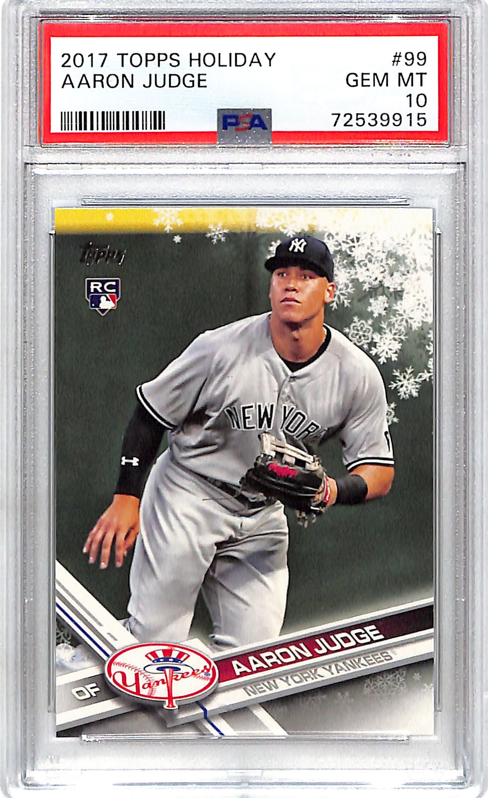 2017 Topps Holiday Aaron Judge Rookie RC #99 PSA 10 Yankees