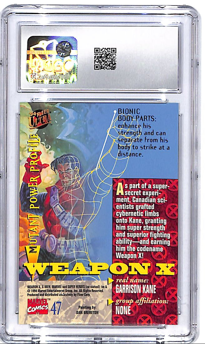 1994 Fleer Ultra X-Men Weapon X #47 CGC 9.5