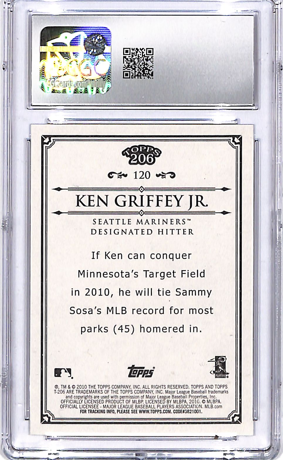 2010 Topps 206 Ken Griffey Jr #120 CGC 9.5 Mariners