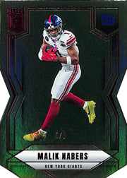 2025 Donruss Elite Malik Nabers Green Status Die Cut /9 Giants