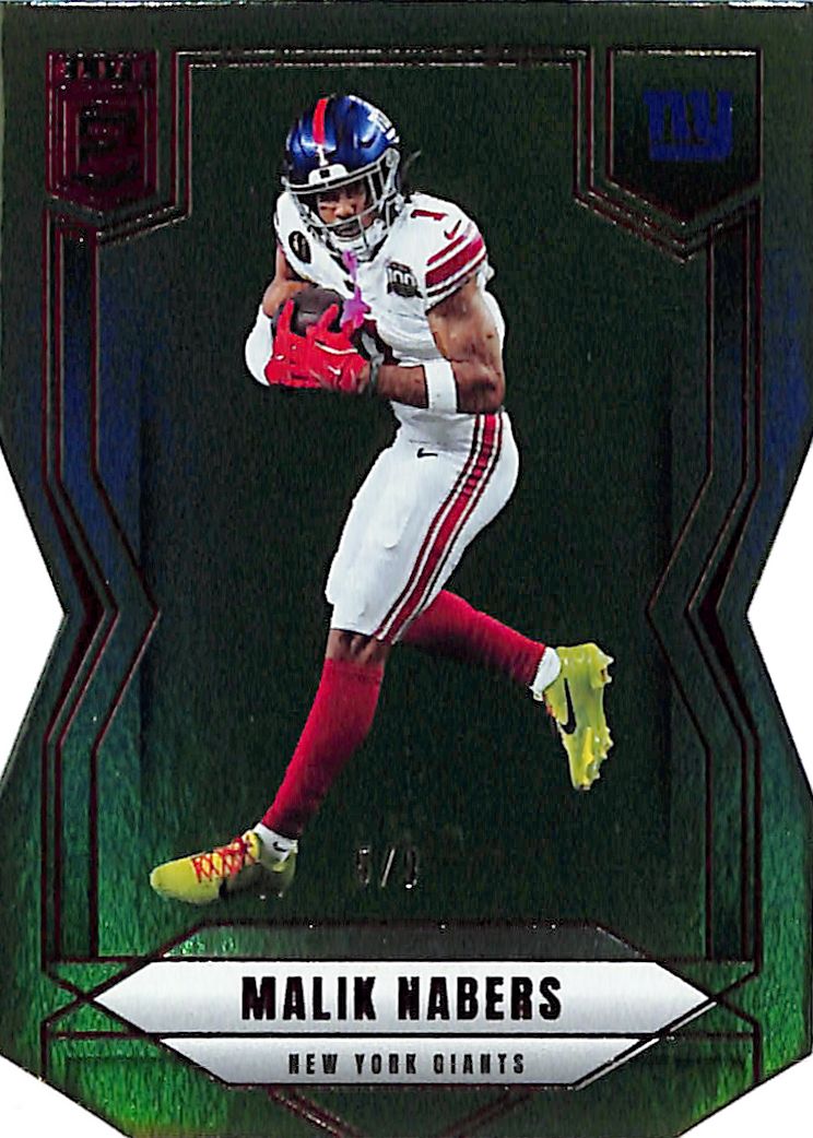 2025 Donruss Elite Malik Nabers Green Status Die Cut /9 Giants