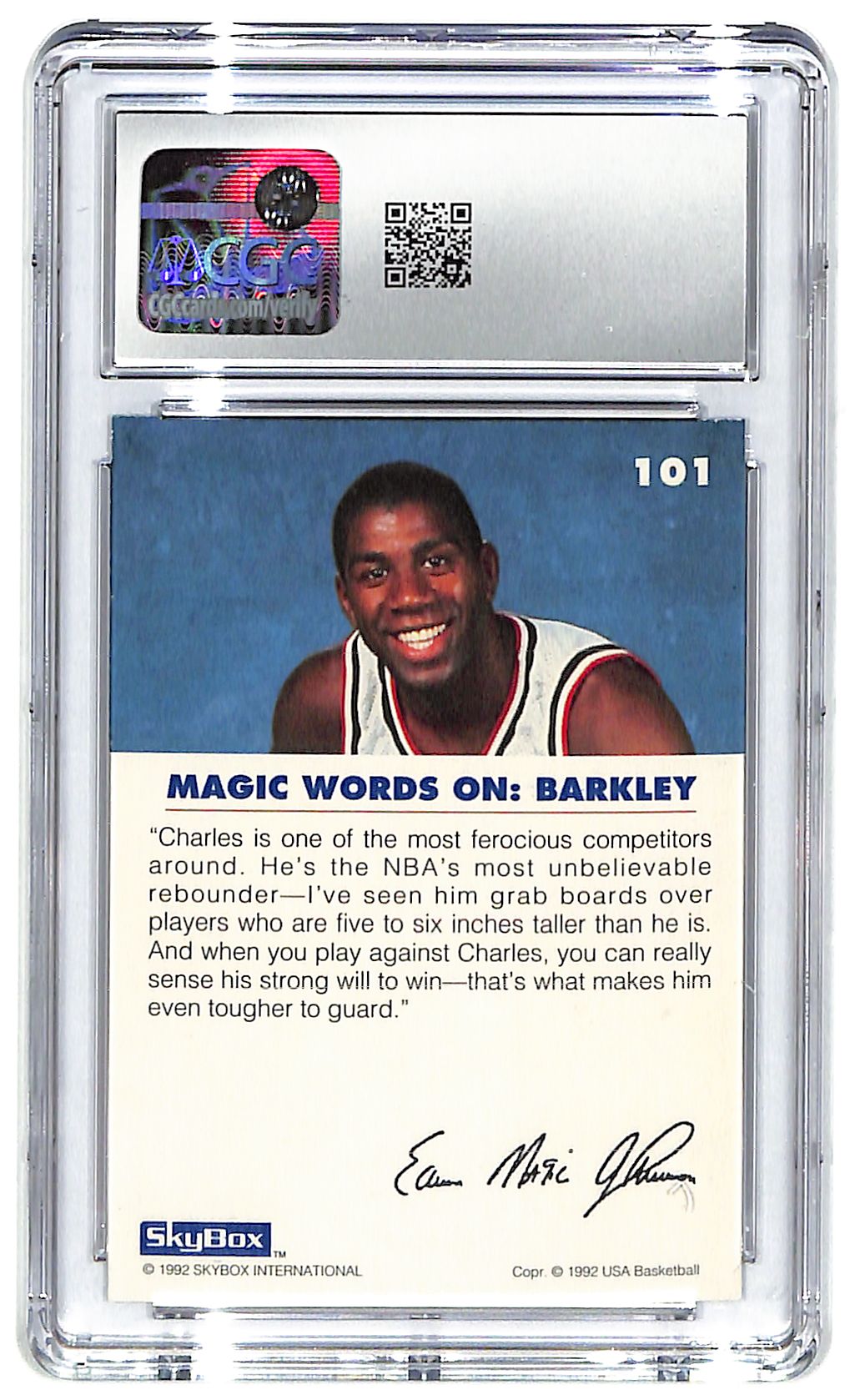 1992-93 Charles Barkley Skybox USA Magic on Barkley #101 CGC Mint 9