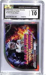 2024 Topps Chrome Cosmic Drake Maye Launched Into Orbit Rookie RC CGC 10 Patriots