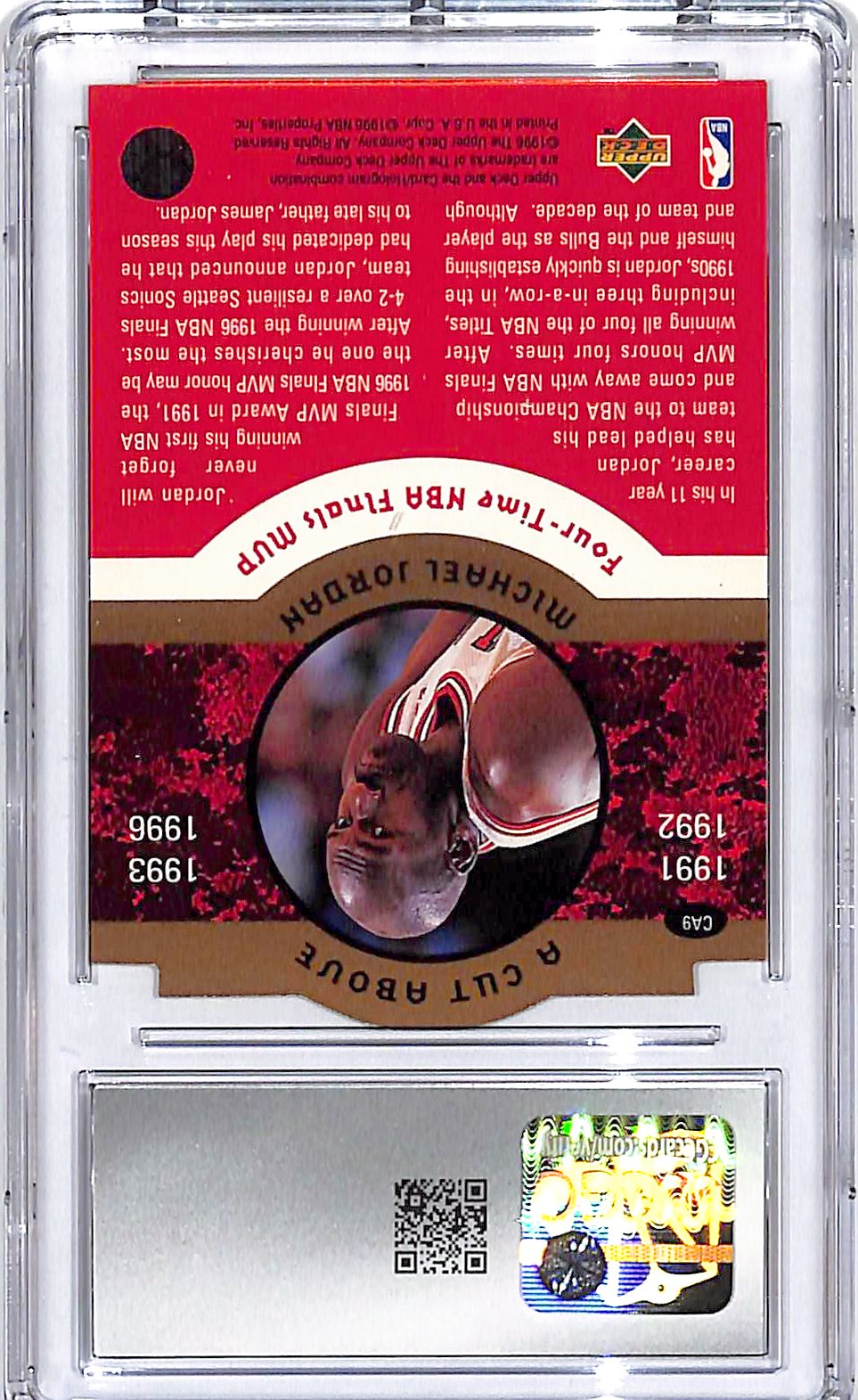 1996-97 Collector's Choice Michael Jordan A Cut Above CA9 CGC 9.5 Bulls
