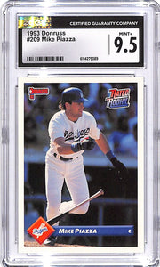 1993 Donruss Mike Piazza Rated Rookie RC #209 CGC 9.5 Dodgers
