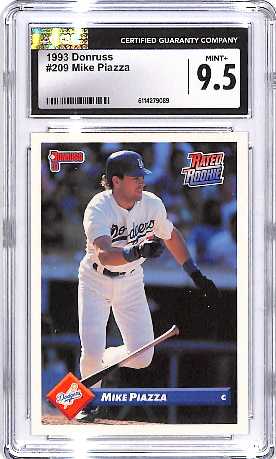 1993 Donruss Mike Piazza Rated Rookie RC #209 CGC 9.5 Dodgers
