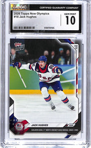 2026 Topps Now Olympics Jack Hughes #18 CGC 10 USA