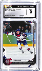 2026 Topps Now Olympics Jack Hughes #18 CGC 9 USA