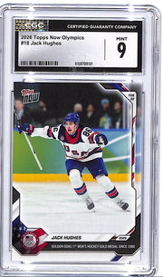 2026 Topps Now Olympics Jack Hughes #18 CGC 9 USA