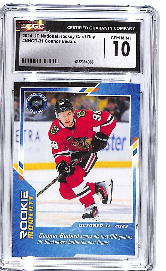 2024 Upper Deck National Hockey Card Day Connor Bedard Rookie RC CGC 10 Blackhawks