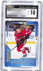 2024 Upper Deck National Hockey Card Day Connor Bedard Rookie RC CGC 10 Blackhawks