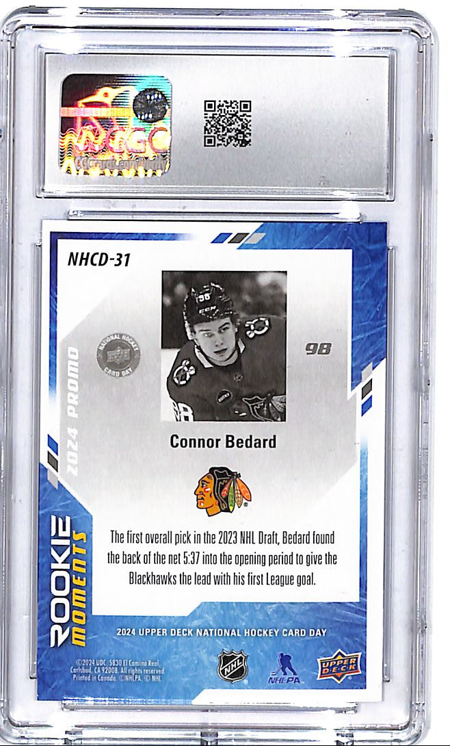 2024 Upper Deck National Hockey Card Day Connor Bedard Rookie RC CGC 10 Blackhawks