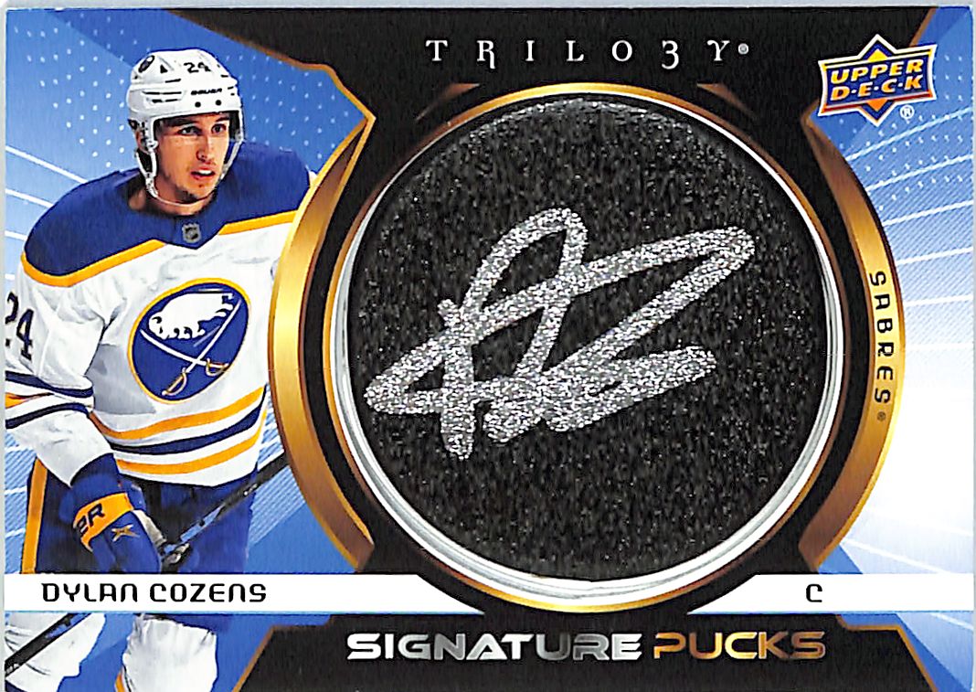 2022-23 Upper Deck Trilogy Dylan Cozens Signature Pucks Auto Autograph Sabres