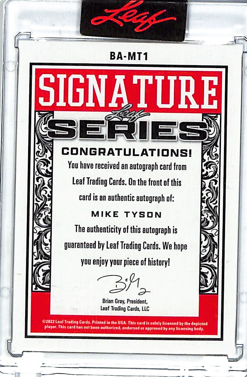2022 Leaf Signature Series Mike Tyson Auto Autograph 1/1 Aces