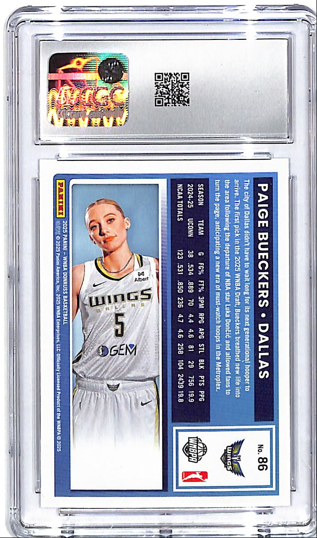 2025 Donruss WNBA Paige Bueckers Rated Rookie RC #86 CGC 9.5 Wings