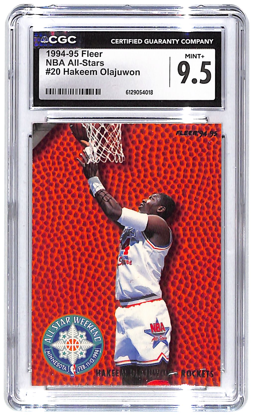 1994-95 Hakeem Olajuwon Fleer NBA All-Star #20 CGC Mint Plus 9.5