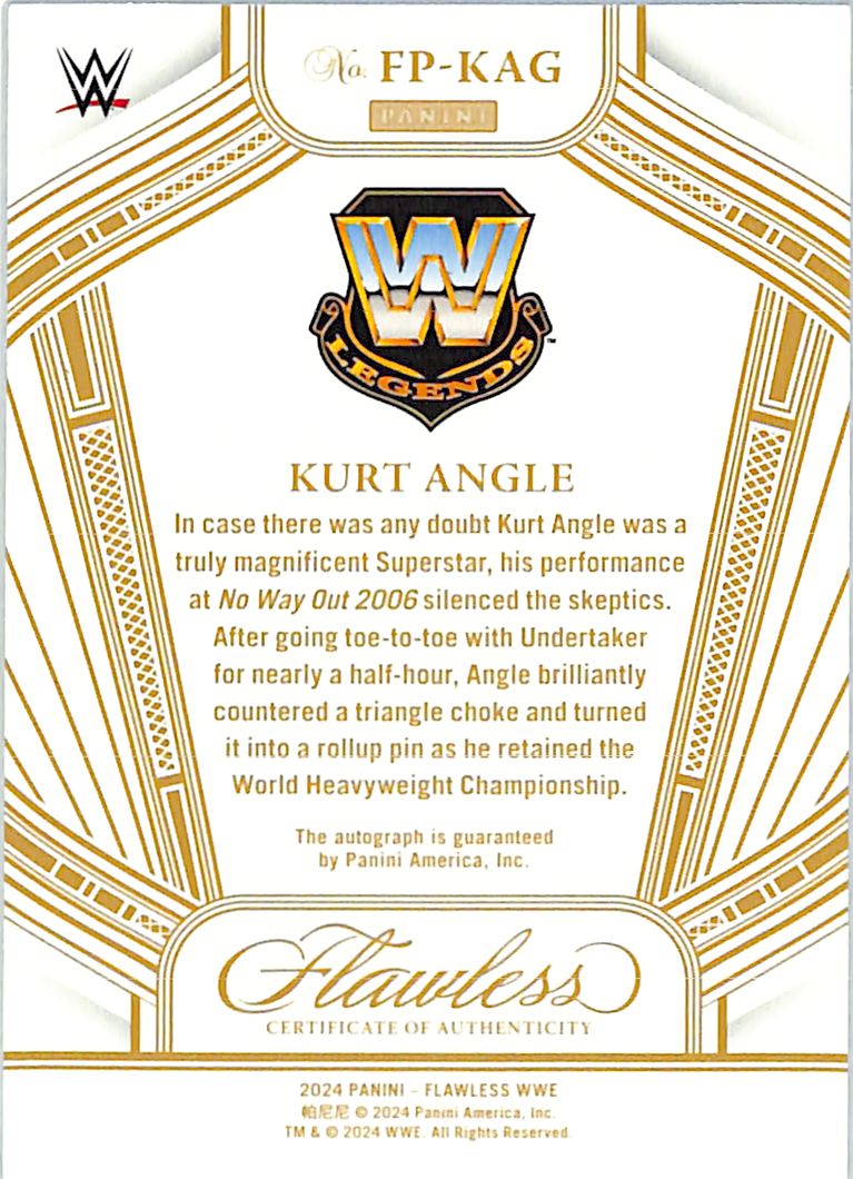 2024 Flawless WWE Kurt Angle Auto Autograph Performers /15