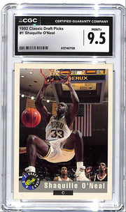 1992 Classic Draft Picks Shaquille O'Neal Rookie RC #1 CGC 9.5
