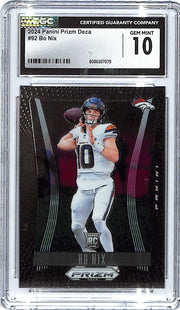 2024 Prizm Deca Bo Nix Rookie RC #92 CGC 10 Broncos