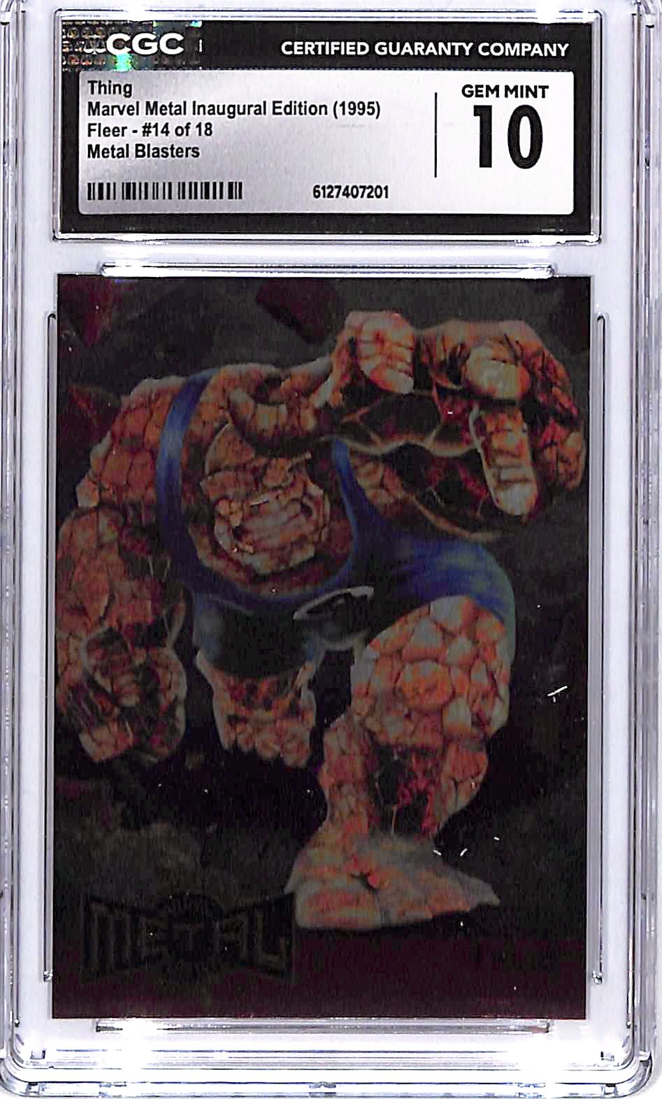 1995 Fleer Marvel Metal Thing Metal Blasters #14 CGC 10