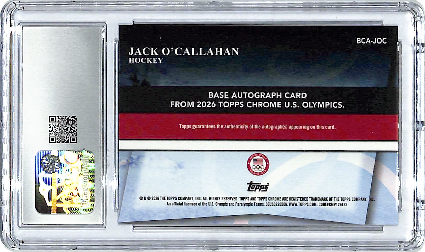 2026 Topps Chrome US Olympics Jack O'Callahan Auto Autograph CGC 9
