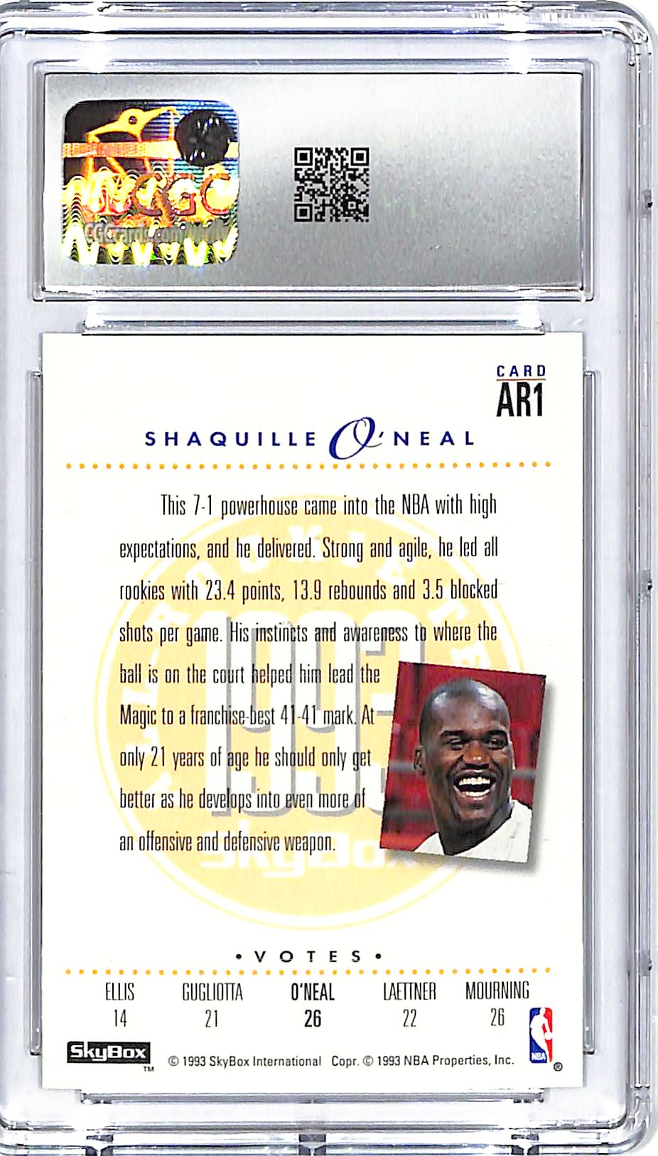 1993-94 Skybox Premium Shaquille O'Neal All Rookie Team CGC 9.5 Magic