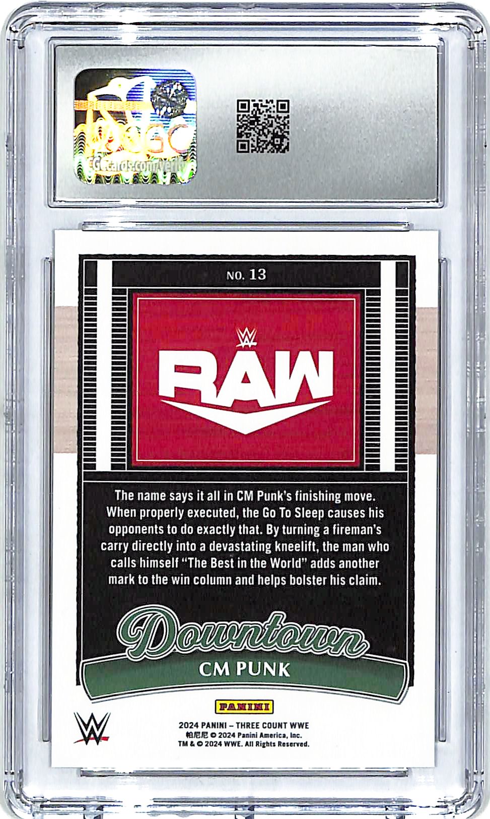 2024 Panini Three Count WWE CM Punk Downtown #13 CGC 10