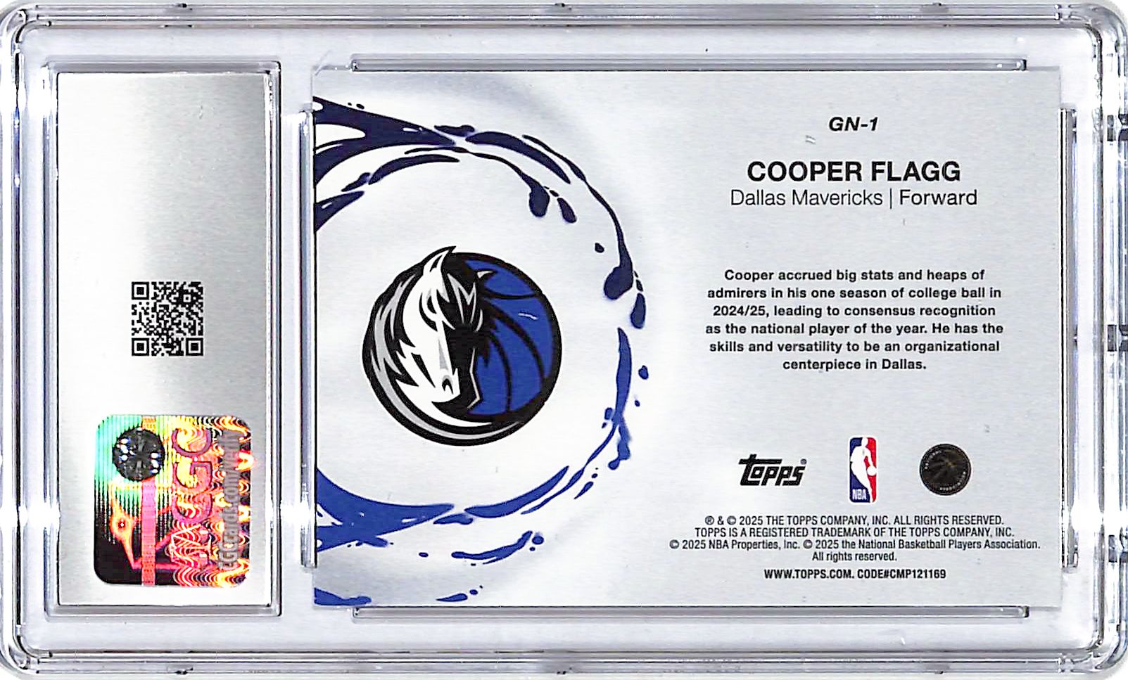 2025-26 Topps Cooper Flagg Generation Now Rookie RC CGC 9.5 Mavericks