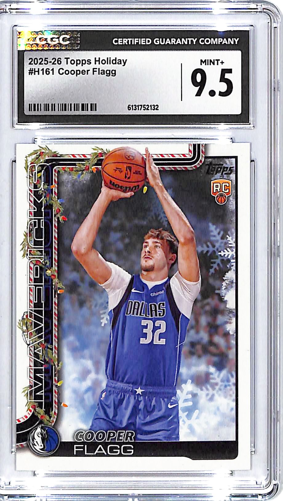 2025-26 Topps Holiday Cooper Flagg Rookie RC CGC 9.5 Mavericks