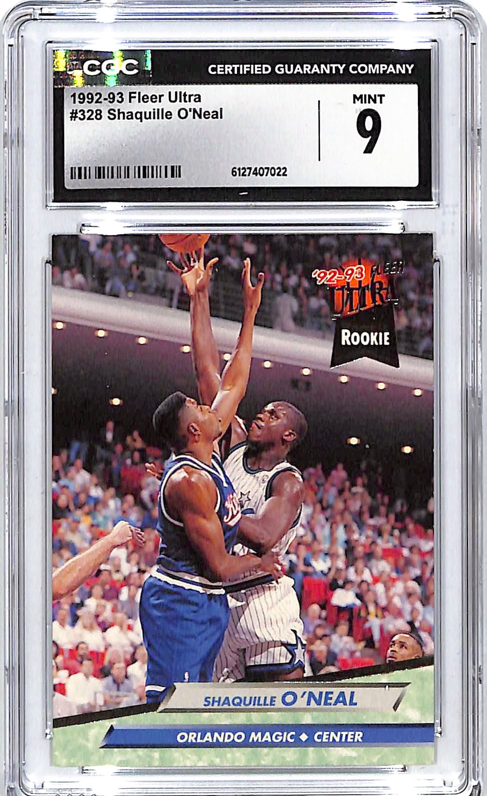 1992-93 Fleer Ultra Shaquille O'Neal Rookie RC #328 CGC 9 Magic