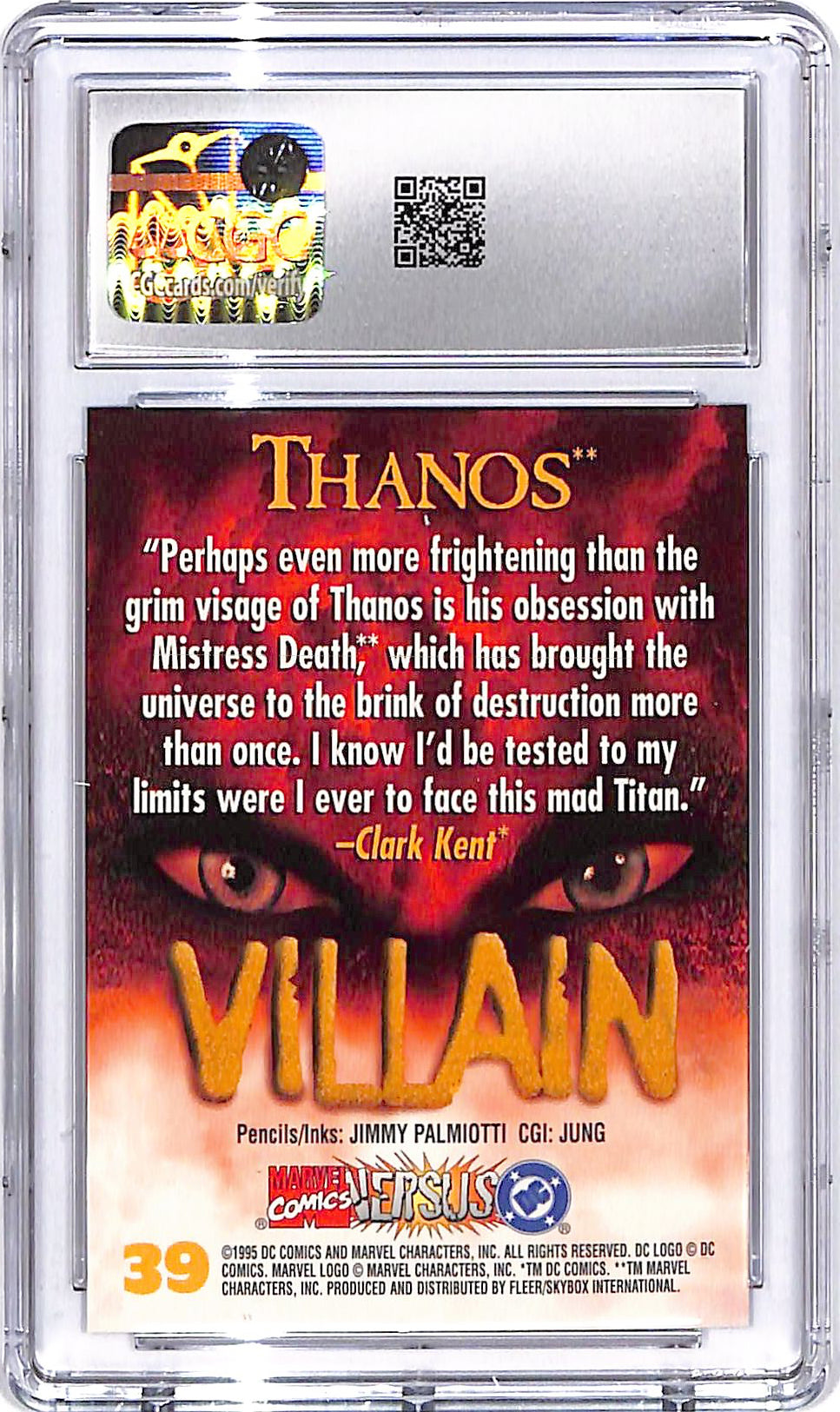 1995 Fleer Skybox DC vs Marvel Thanos #39 CGC 10
