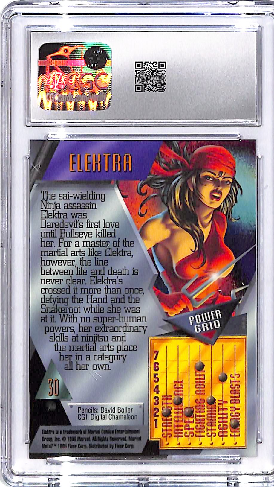 1995 Fleer Marvel Metal Elektra #30 CGC 10