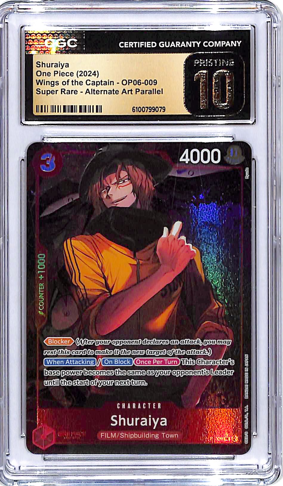 One Piece Wings of the Captain OP06 Shuraiya 009 Alternate Art CGC 10 Pristine