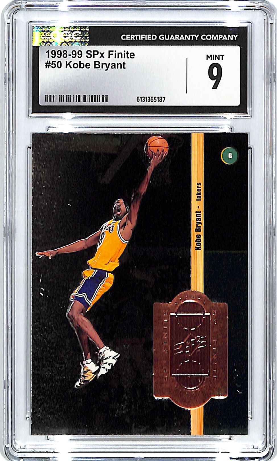 1998-99 SPx Finite Kobe Bryant #50 CGC 9 Mint /10000 Lakers