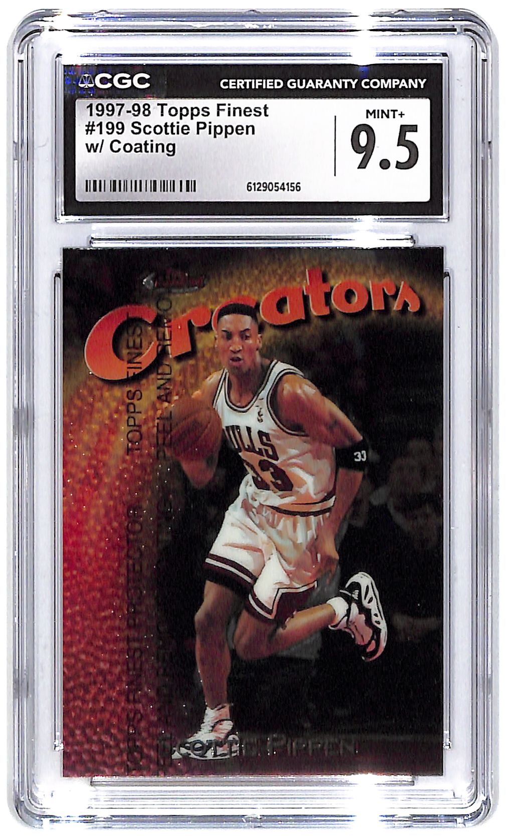 1997-98 Scottie Pippen Topps Finest w/Coating #199 CGC Mint Plus 9.5