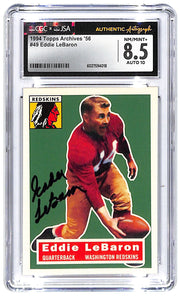 Signed 1994 Eddie Lebaron Topps Archives '56 #49 CGC 8.5 Auto 10