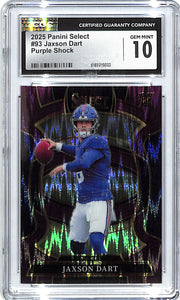 2025 Select Jaxson Dart Rookie RC Purple Shock /699 CGC 10 Giants