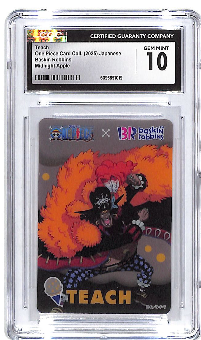 One Piece Card Collection Japanese Baskin Robins Teach Midnight Apple CGC 10