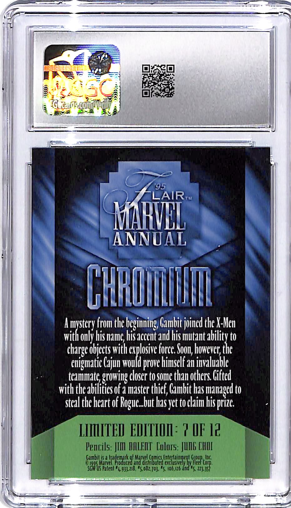 1995 Fleer Flair 95 Marvel Annual Gambit Chromium #7 CGC 9.5