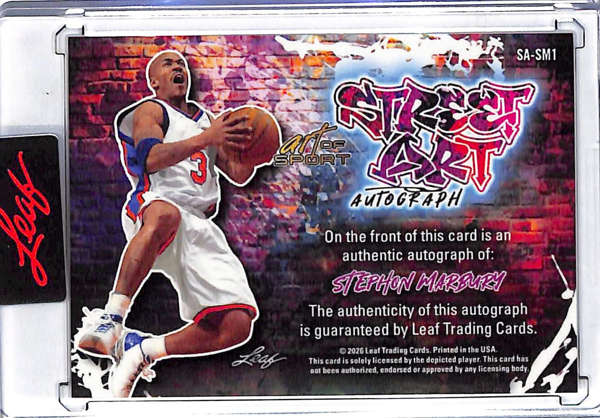 2026 Leaf Art of Sport Stephon Marbury Auto Autograph Street Art /20