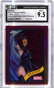 2025 Topps Chrome Marvel Destiny Blue Red Spider Web Refractor /62 CGC 9.5