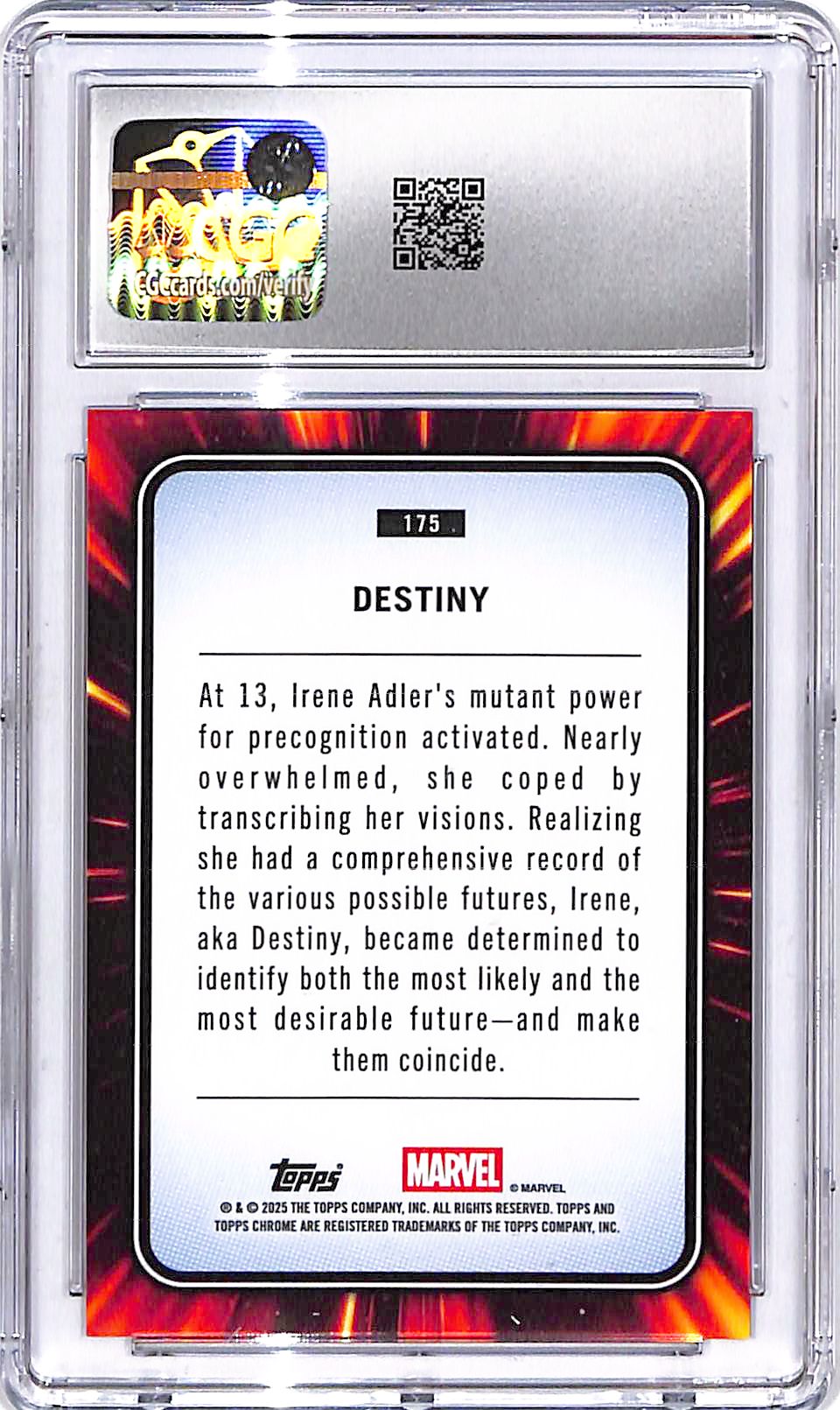 2025 Topps Chrome Marvel Destiny Blue Red Spider Web Refractor /62 CGC 9.5
