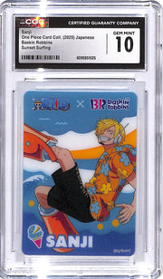 One Piece Card Collection Japanese Baskin Robbins Sanji Sunset Surfing CGC 10