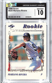 1996 Score Mariano Rivera Rookie RC #225 CGC 10 Yankees Gem Mint