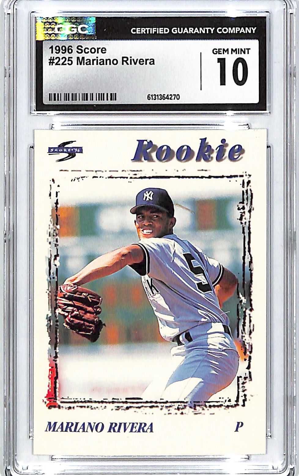 1996 Score Mariano Rivera Rookie RC #225 CGC 10 Yankees Gem Mint