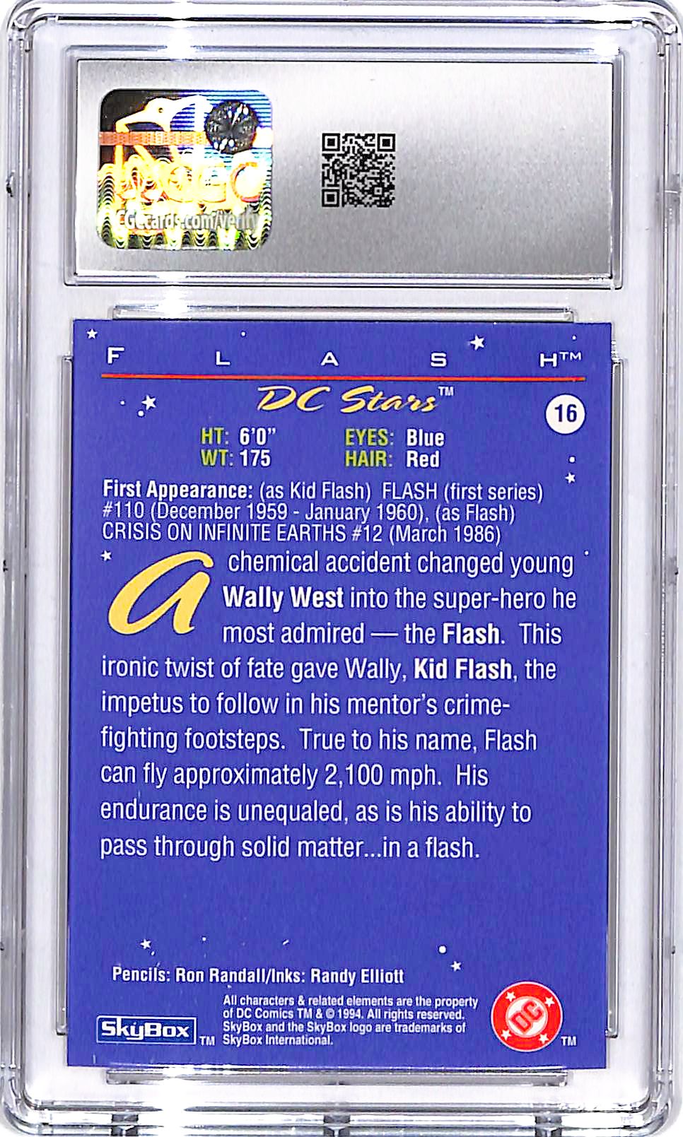 1994 Skybox DC Stars Flash #16 CGC 10