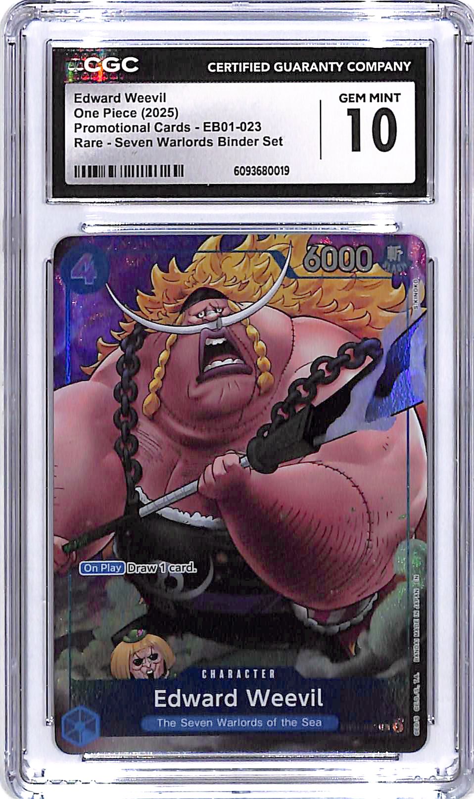 One Piece Promotional Cards Seven Warlords EB01 Edward Weevil 023 CGC 10