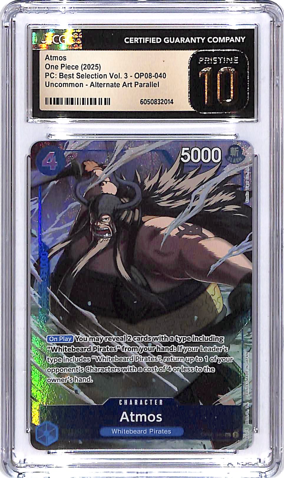 One Piece PC Best Collection Vol 3 OP08 Atmos Alternate Art CGC 10 Pristine 040